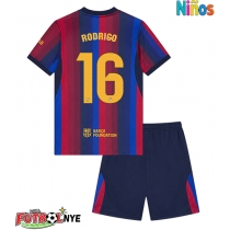 Camiseta Barcelona Rodri Hernandez #16 Primera Equipación para niños 2026-27 manga corta (+ pantalones cortos)